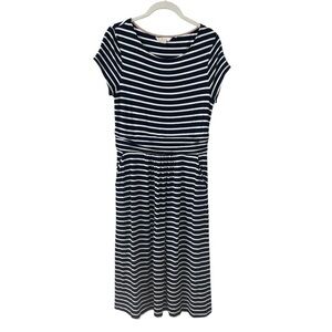 Boden Amelie Jersey Dress in Navy, Ivory Stripe Women's 4